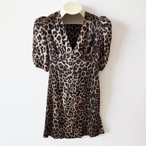 All Saints Kota Leppo Leopard Print Dress NWT